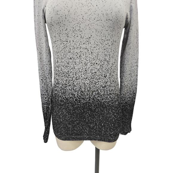 Athleta Womens Top Small Flurry Blizzard Gradient Mock Neck Long Sleeve Seamless - Picture 10 of 12